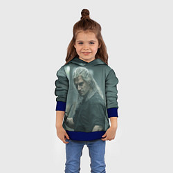 Толстовка-худи детская Ведьмак Геральт, цвет: 3D-синий — фото 2