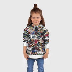 Толстовка-худи детская Дискография EMINEM, цвет: 3D-белый — фото 2