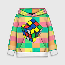 Толстовка-худи детская Кубик Рубика, цвет: 3D-белый