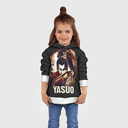 Толстовка-худи детская Yasuo, цвет: 3D-белый — фото 2