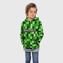 Толстовка-худи детская MINECRAFT CREEPER КАПЮШОН, цвет: 3D-меланж — фото 2