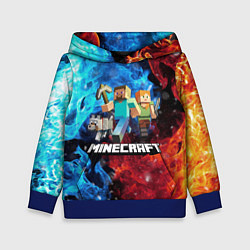 Толстовка-худи детская Minecraft Майнкрафт, цвет: 3D-синий