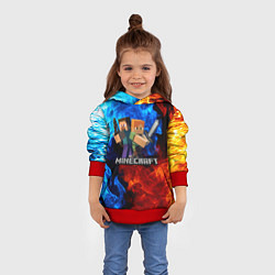 Толстовка-худи детская MINECRAFT, цвет: 3D-красный — фото 2