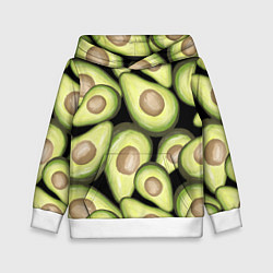 Толстовка-худи детская Avocado background, цвет: 3D-белый