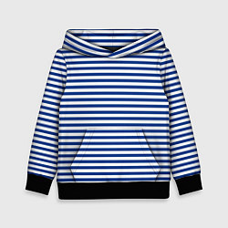 Толстовка-худи детская Тельняшка ВМФ, цвет: 3D-черный
