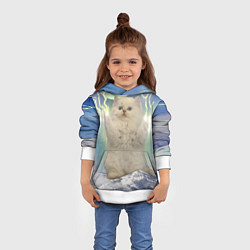 Толстовка-худи детская Грозовой Котик, цвет: 3D-белый — фото 2