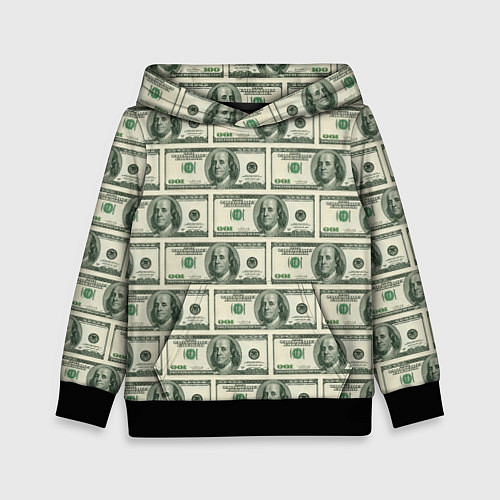 Детская толстовка Денежная тема / 3D-Черный – фото 1