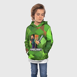 Толстовка-худи детская MINECRAFT, цвет: 3D-белый — фото 2