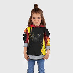 Толстовка-худи детская Грозовой кошак, цвет: 3D-меланж — фото 2