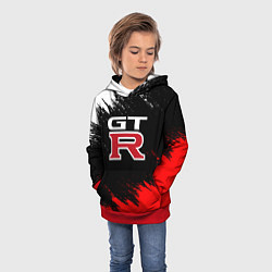 Толстовка-худи детская NISSAN GTR, цвет: 3D-красный — фото 2