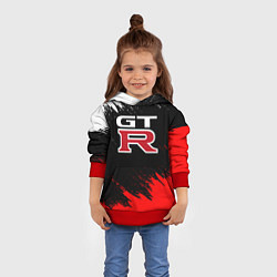Толстовка-худи детская NISSAN GTR, цвет: 3D-красный — фото 2