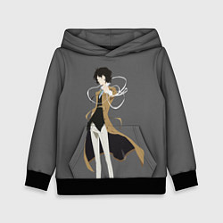 Толстовка-худи детская Osamu Dazai, цвет: 3D-черный