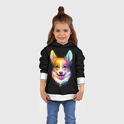 Толстовка-худи детская Корги, цвет: 3D-белый — фото 2