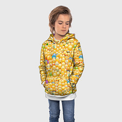 Толстовка-худи детская Смайлики Emoji, цвет: 3D-белый — фото 2