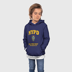 Толстовка-худи детская Бруклин 9-9 департамент NYPD, цвет: 3D-белый — фото 2