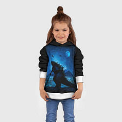 Толстовка-худи детская GODZILLA, цвет: 3D-белый — фото 2