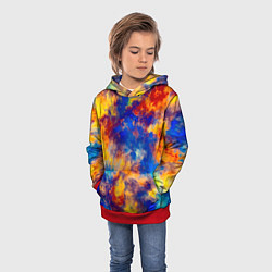 Толстовка-худи детская Огненно-синий полутон, цвет: 3D-красный — фото 2
