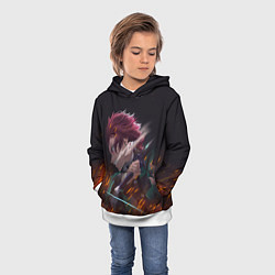 Толстовка-худи детская KIMETSU NO YAIBA, цвет: 3D-белый — фото 2
