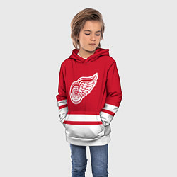Толстовка-худи детская Детройт Ред Уингз, цвет: 3D-белый — фото 2