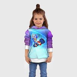 Толстовка-худи детская Соник, цвет: 3D-белый — фото 2