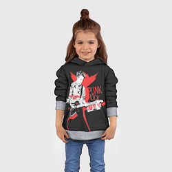 Толстовка-худи детская Punk-rock, цвет: 3D-меланж — фото 2
