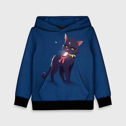 Детская толстовка КИСА С ТЕЛЕФОНОМ / 3D-Черный – фото 1