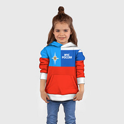 Толстовка-худи детская Флаг МЧС России, цвет: 3D-белый — фото 2