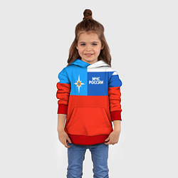 Толстовка-худи детская Флаг МЧС России, цвет: 3D-красный — фото 2