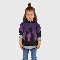 Толстовка-худи детская Котики, цвет: 3D-меланж — фото 2