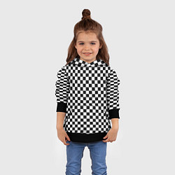 Толстовка-худи детская Шахматка мелкая, цвет: 3D-черный — фото 2
