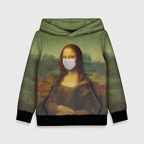 Детская толстовка Мона Лиза в маске / 3D-Черный – фото 1