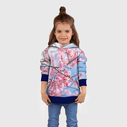 Толстовка-худи детская Ветки Сакуры, цвет: 3D-синий — фото 2