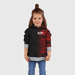 Толстовка-худи детская MASS EFFECT N7, цвет: 3D-меланж — фото 2