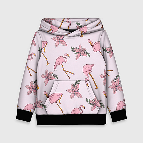 Детская толстовка Розовый фламинго / 3D-Черный – фото 1