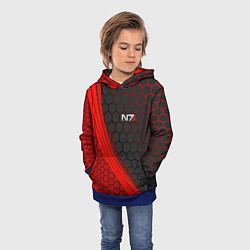 Толстовка-худи детская Mass Effect N7, цвет: 3D-синий — фото 2