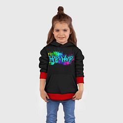 Толстовка-худи детская Hip-Hop, цвет: 3D-красный — фото 2