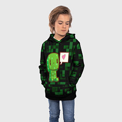 Толстовка-худи детская Minecraft Creeper, цвет: 3D-черный — фото 2