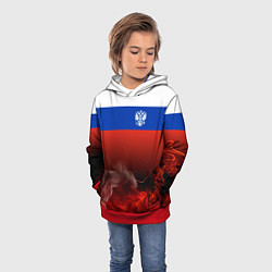 Толстовка-худи детская Россия огонь, цвет: 3D-красный — фото 2