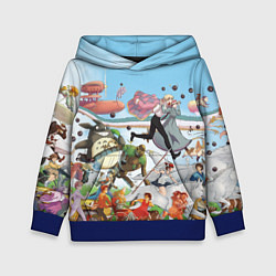 Толстовка-худи детская Studio Ghibli, цвет: 3D-синий