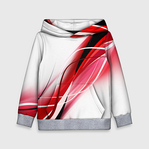 Детская толстовка GEOMETRY STRIPES RED / 3D-Меланж – фото 1