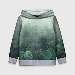 Толстовка-худи детская Туманный лес, цвет: 3D-меланж