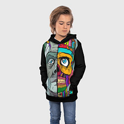 Толстовка-худи детская Франкенштейн, цвет: 3D-черный — фото 2