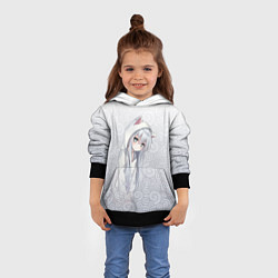 Толстовка-худи детская Cat-girl, цвет: 3D-черный — фото 2