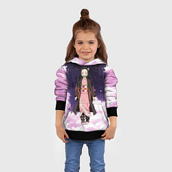 Толстовка-худи детская Незуко, цвет: 3D-черный — фото 2