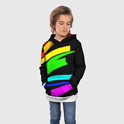 Толстовка-худи детская НЕОНОВЫЕ КРАСКИ, цвет: 3D-белый — фото 2