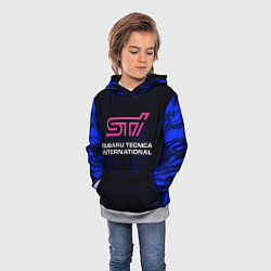 Толстовка-худи детская SUBARU STI Z, цвет: 3D-меланж — фото 2