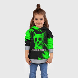 Толстовка-худи детская MINECRAFT CREEPER CAT, цвет: 3D-меланж — фото 2