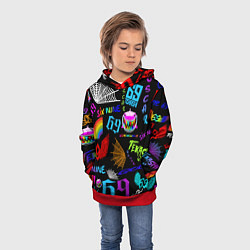 Толстовка-худи детская 6IX9INE, цвет: 3D-красный — фото 2