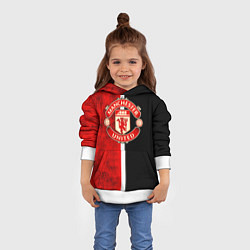 Толстовка-худи детская Манчестер Юнайтед 3D, цвет: 3D-белый — фото 2