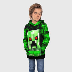 Толстовка-худи детская MINECRAFT CREEPER, цвет: 3D-черный — фото 2